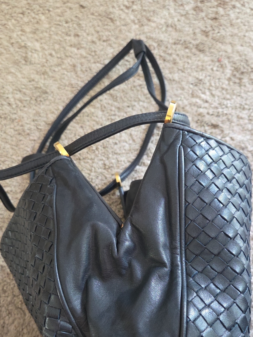 Aspects Blue Leather Woven Leather Bag - Picture 12 of 14